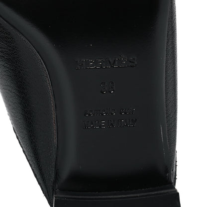 Hermes Goatskin Vincennes Mules 38 Black 6 of 9