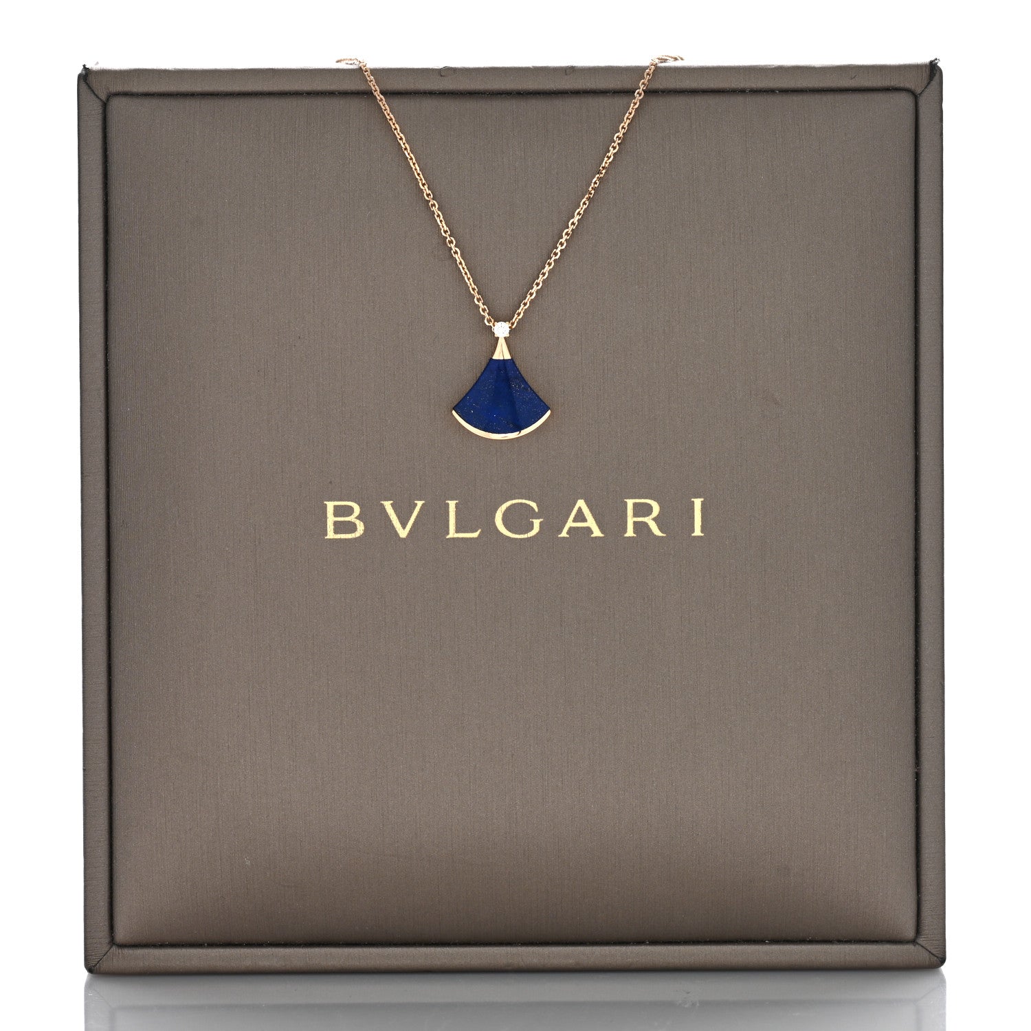 Bulgari 18K Rose Gold Diamond Lapis Lazuli Divas' Dream Pendant Necklace 8 of 13