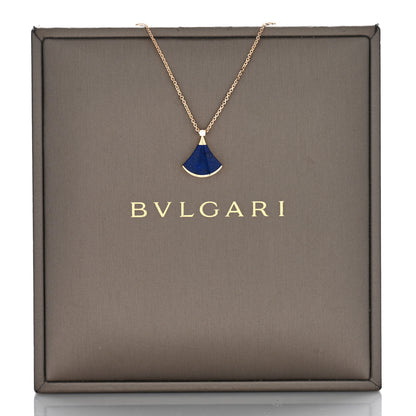 Bulgari 18K Rose Gold Diamond Lapis Lazuli Divas' Dream Pendant Necklace 8 of 13