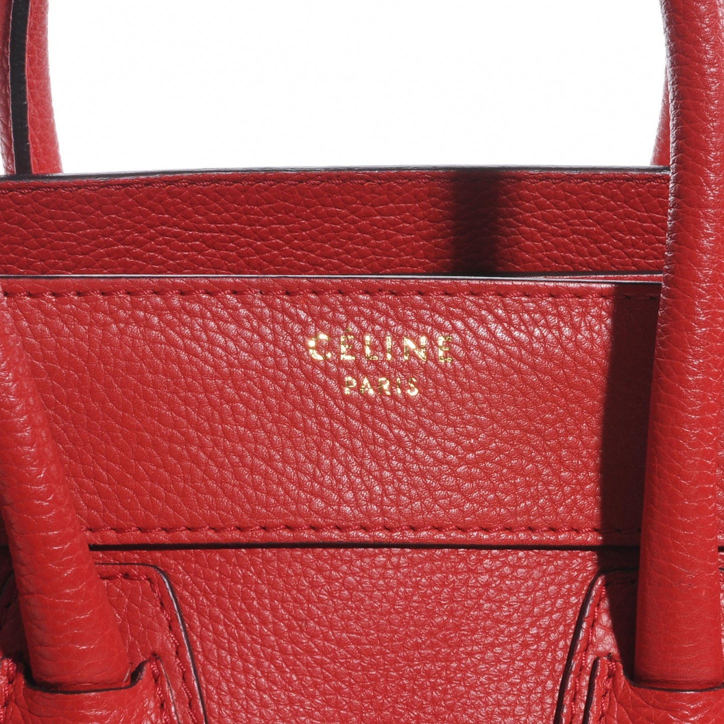 Drummed Leather Micro Luggage Coquelicot