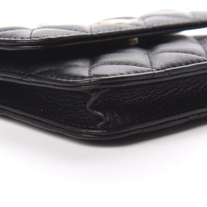Chanel Lambskin Quilted Pearl Crush Clutch With Chain Black 8 of 11