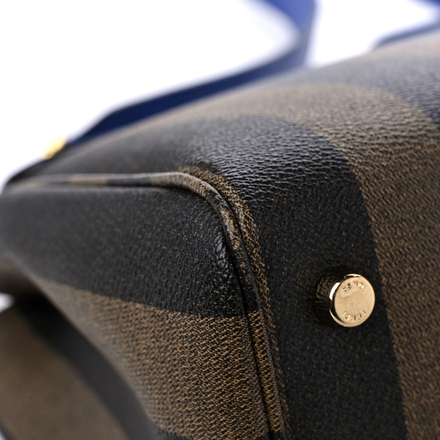 Pequin Spalmati Vitello Flamingo Shoulder Bag Tobacco Blue Neon