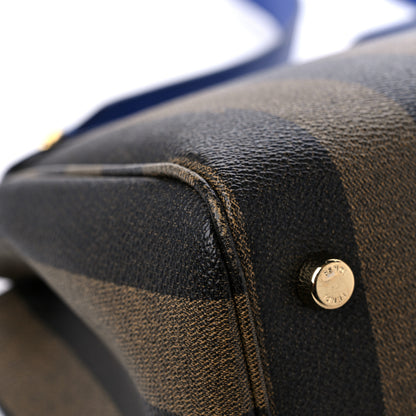 Fendi Pequin Spalmati Vitello Flamingo Shoulder Bag Tobacco Blue Neon 10 of 17