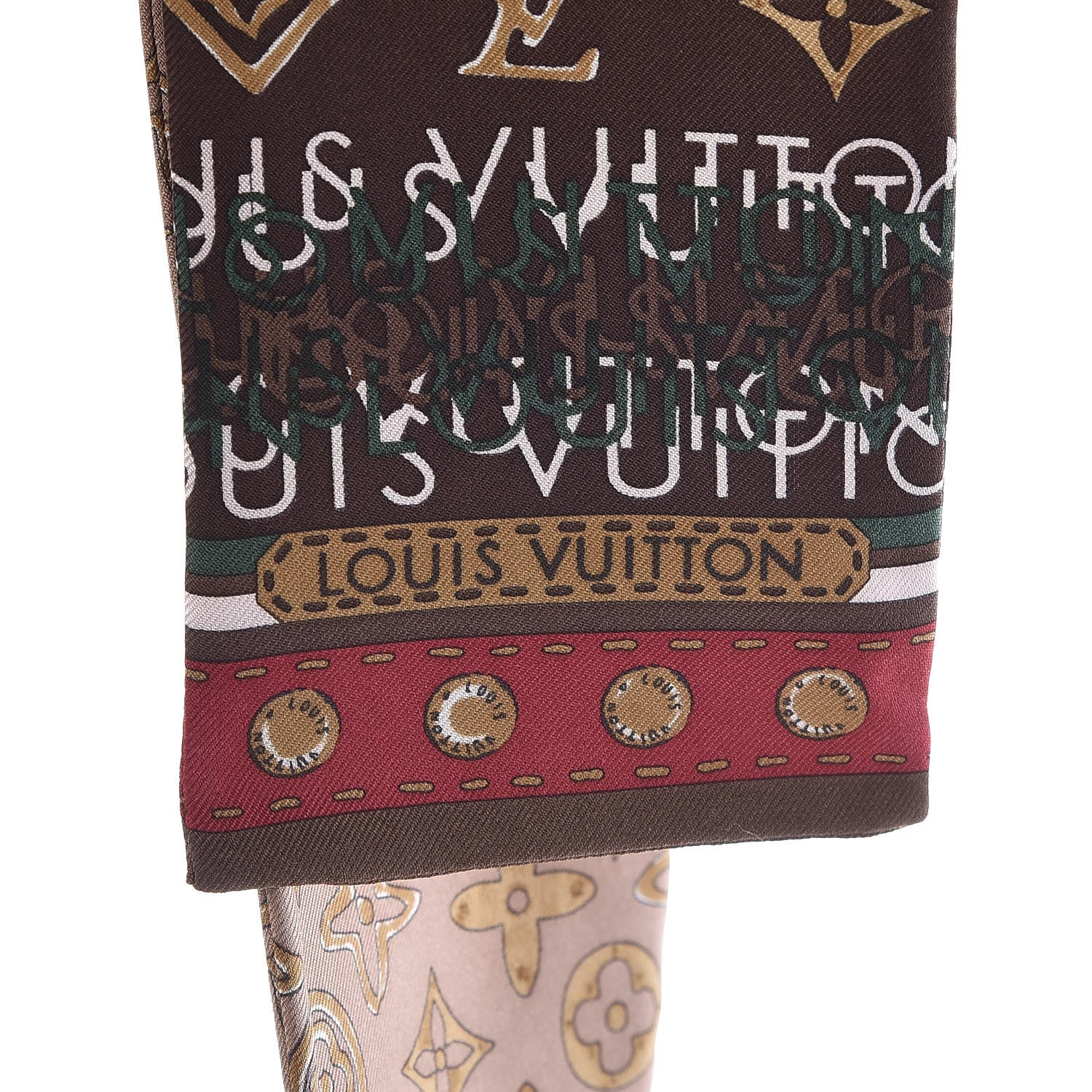 Louis Vuitton Silk Monogram Map Bandeau Cassis 3 of 4