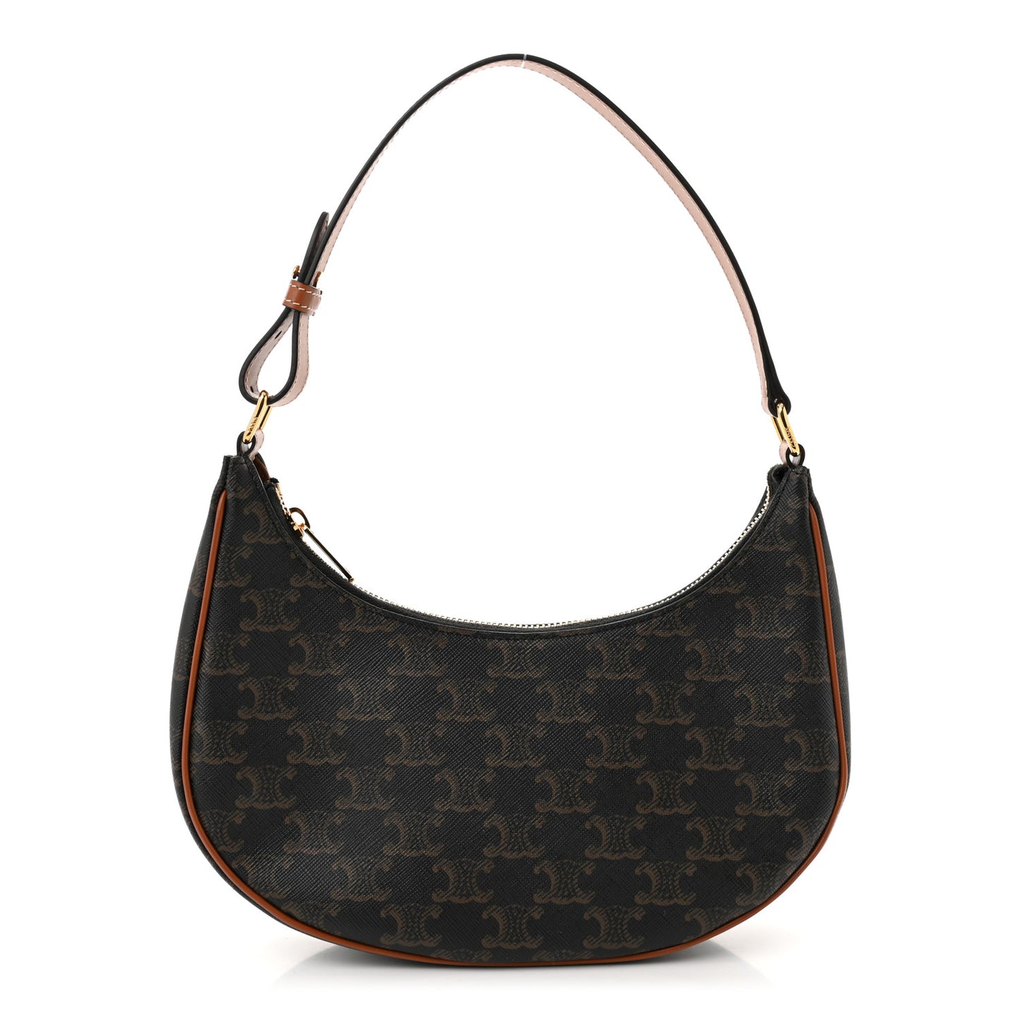 Triomphe Canvas Calfskin Ava Shoulder Bag Tan