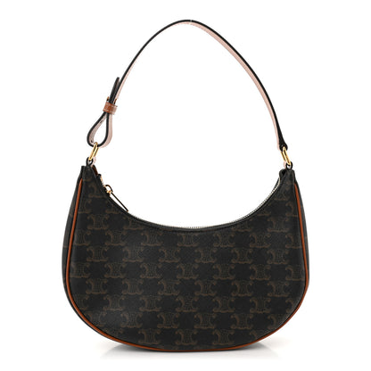 Celine Triomphe Canvas Calfskin Ava Shoulder Bag Tan 1 of 10