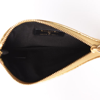 Chanel Metallic Calfskin Crocodile Embossed Cocodile Cosmetic Case Gold 5 of 8