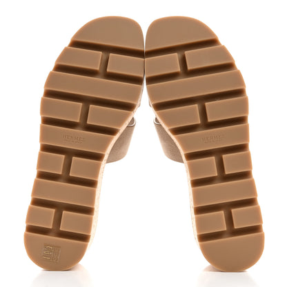 Hermes Suede Goatskin Cork Eze 30 Sandals 39 Beige Argile 5 of 9