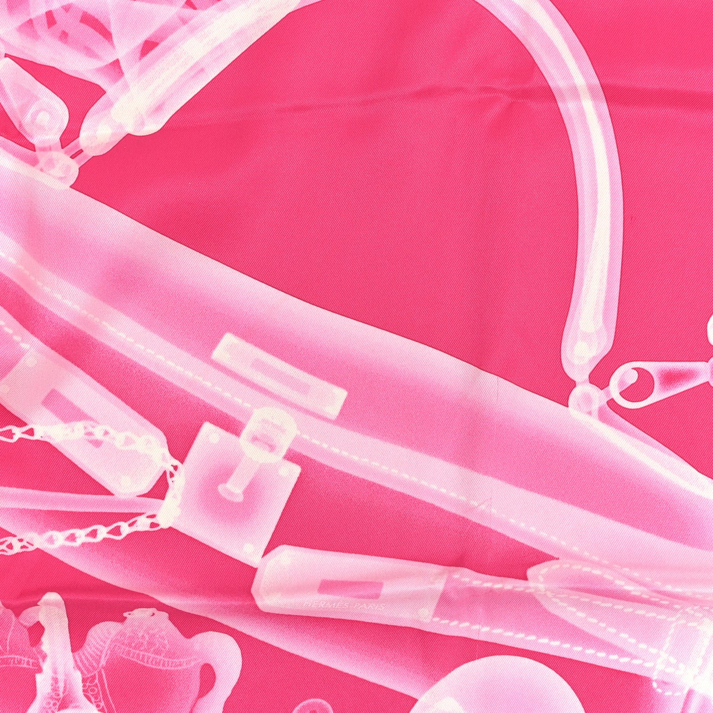 Silk Please Check In Scarf 70 Rose Vif Rose Bonbon