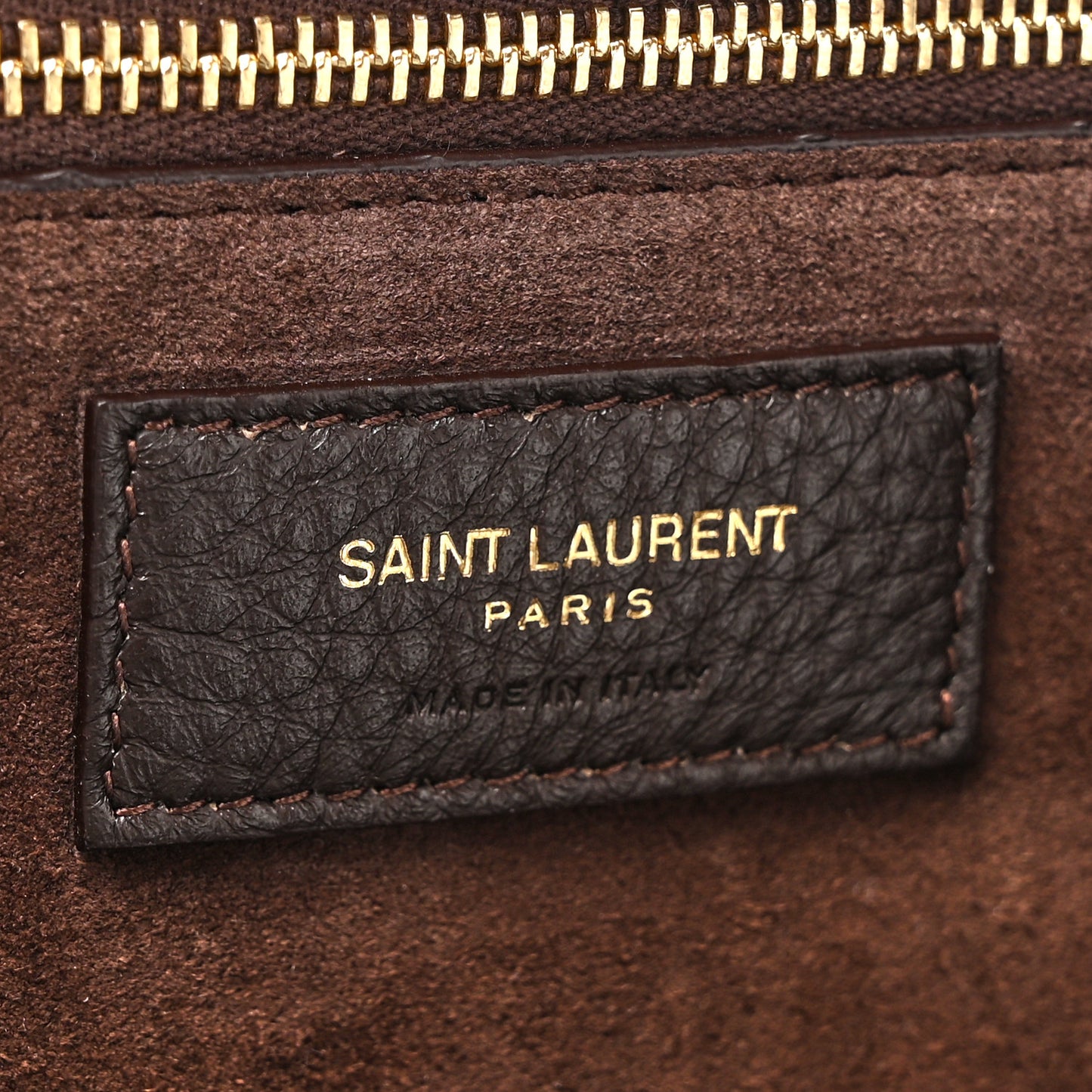 Grained Deerskin Bea Tote Marron Fonce