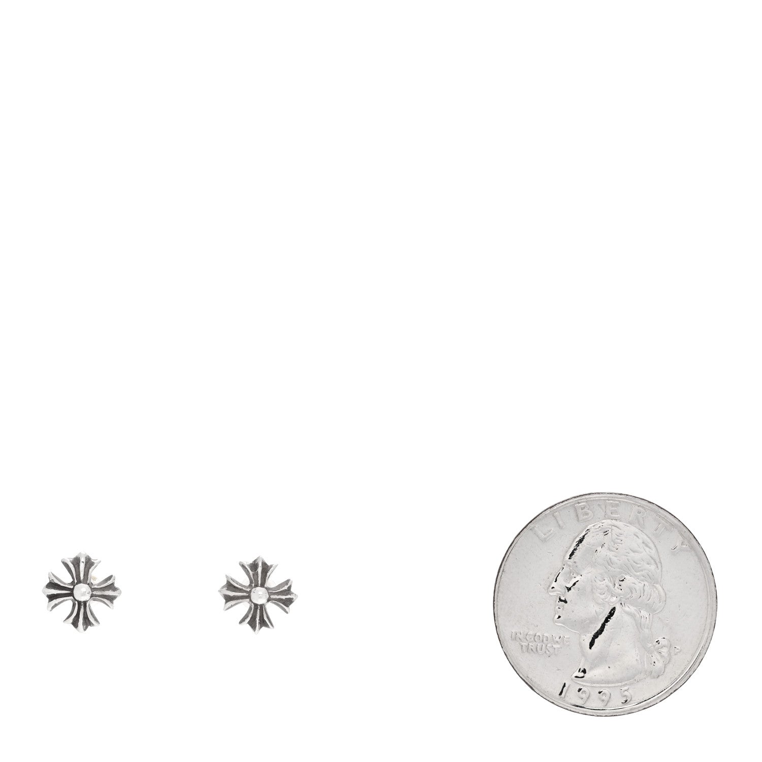 Chrome Hearts Sterling Silver Maltese Cross Earrings 2 of 7