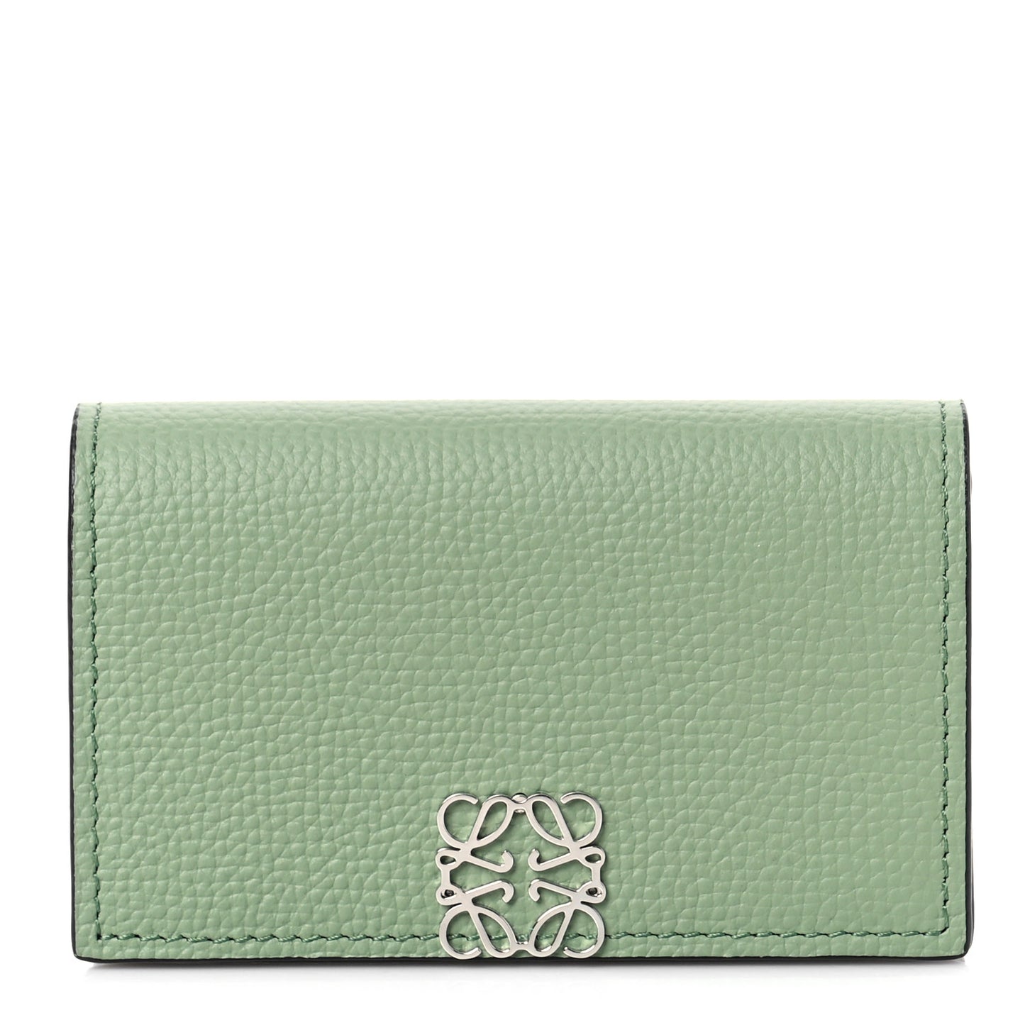 Pebble Grain Calfskin Anagram Business Cardholder Rosemary