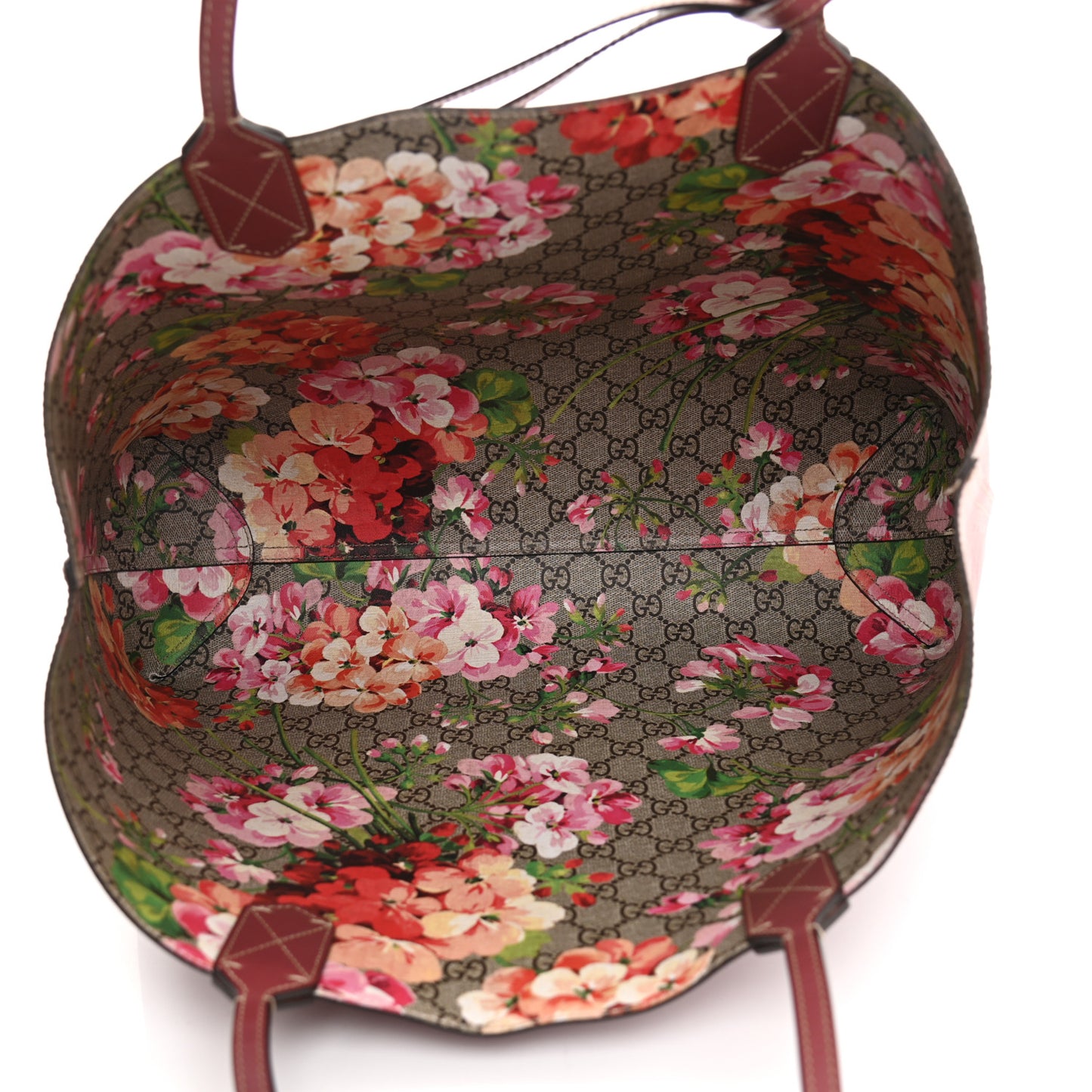 GG Supreme Monogram Blooms Medium Reversible Tote Beige Multicolor Dry Rose