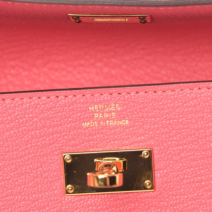 Hermes Chevre Mysore Kelly Longue Wallet Rose Lipstick 6 of 8