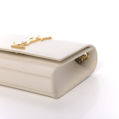 Saint Laurent Grain De Poudre Small Monogram Kate Satchel Blanc Vintage 9 of 9
