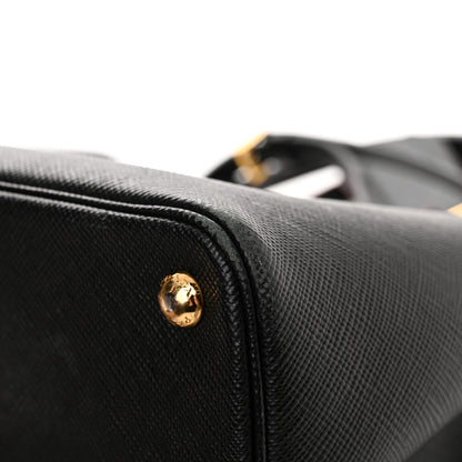 Prada Saffiano Cuir Medium Double Bag Black Fuoco 12 of 17