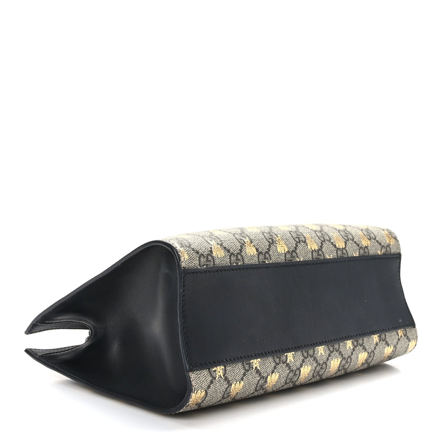Gucci GG Supreme Monogram Bees Small Padlock Tote Beige Oro Black 4 of 10