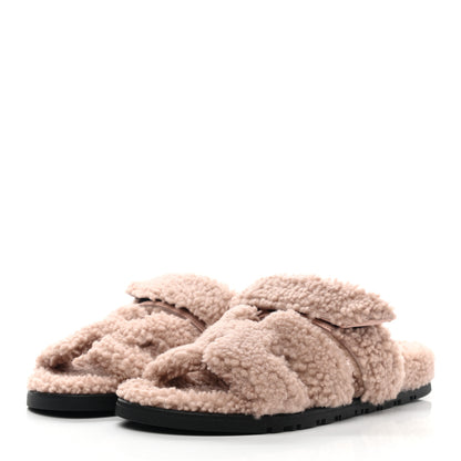 Hermes Woolskin Womens Chypre Sandals 36 Bois De Santal 3 of 9