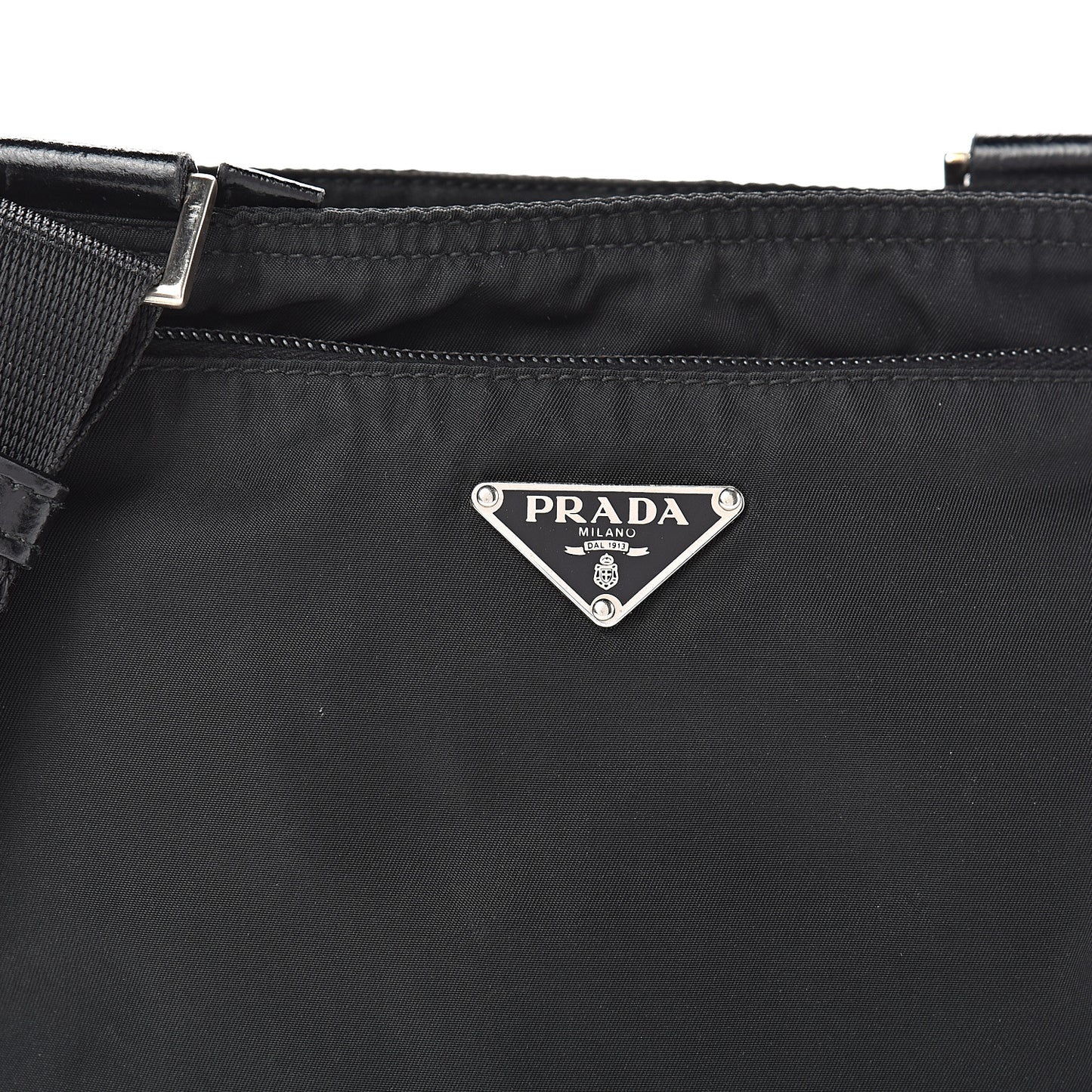 Nylon Small Flat Messenger Bag Black