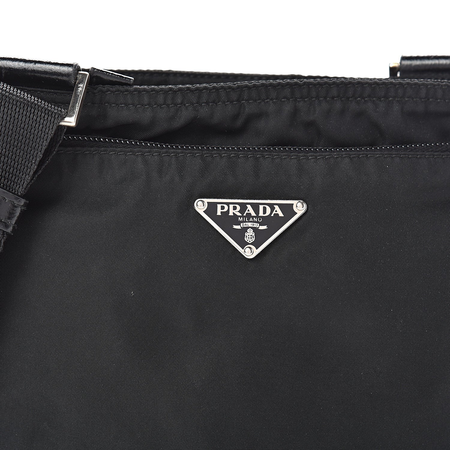 Prada Nylon Small Flat Messenger Bag Black 8 of 13