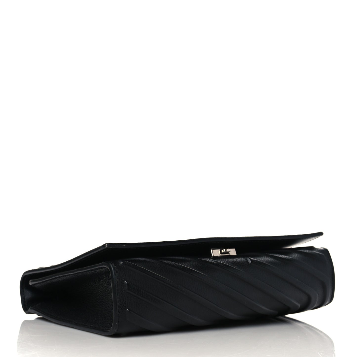Grained Calfskin Car Flap Bag Black