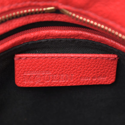 Alexander McQueen Pebbled Calfskin Small Skull Padlock Zip Around Tote Red 6 of 19