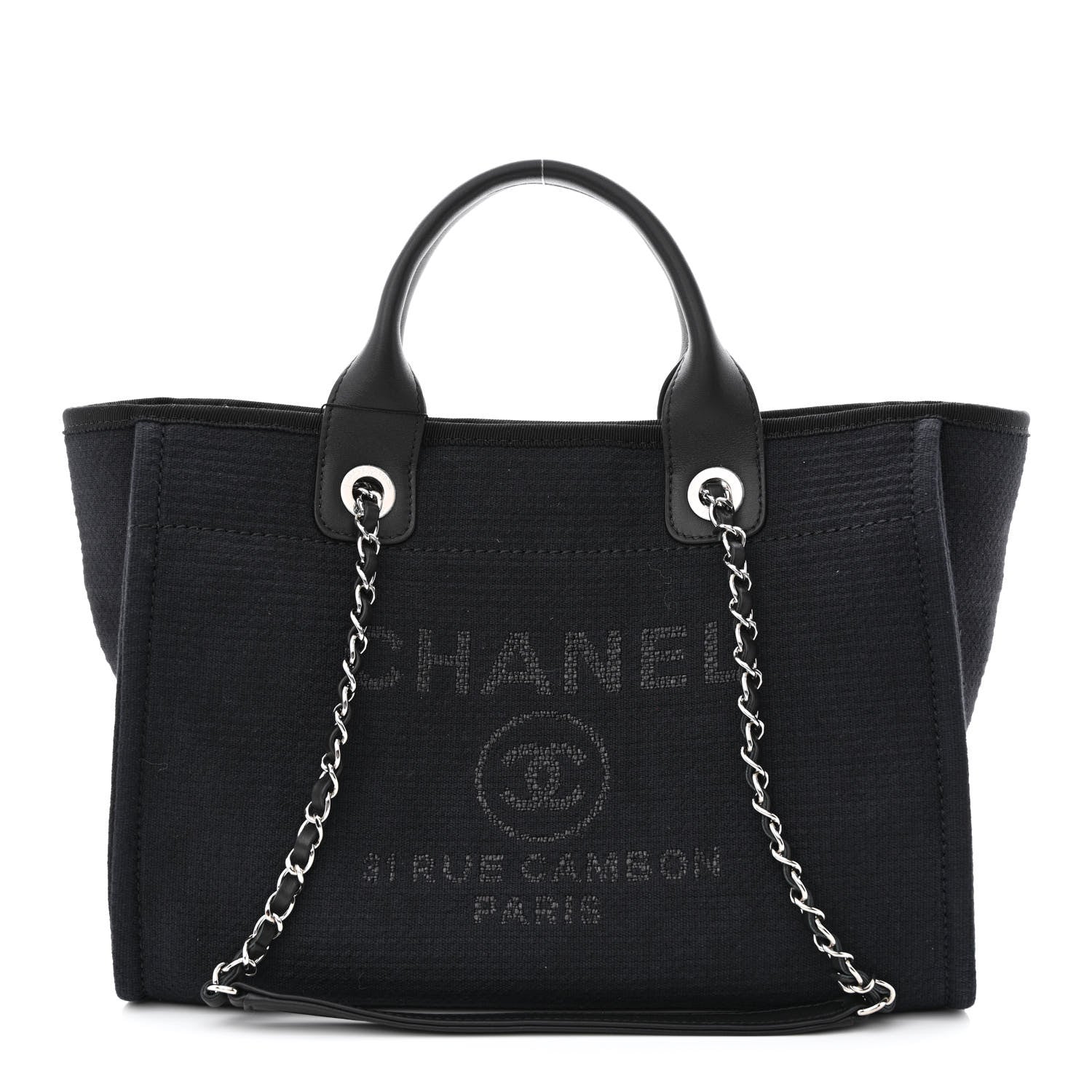 Chanel Mixed Fibers Small Deauville Tote Black 2 of 11