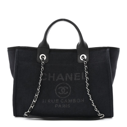 Chanel Mixed Fibers Small Deauville Tote Black 2 of 11