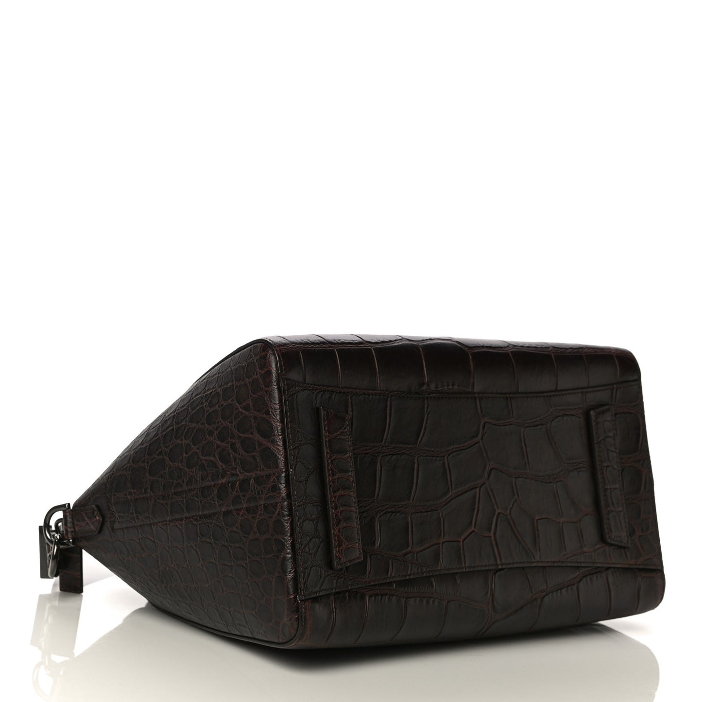 Calfskin Crocodile Embossed 3D Stud Medium Antigona Brown