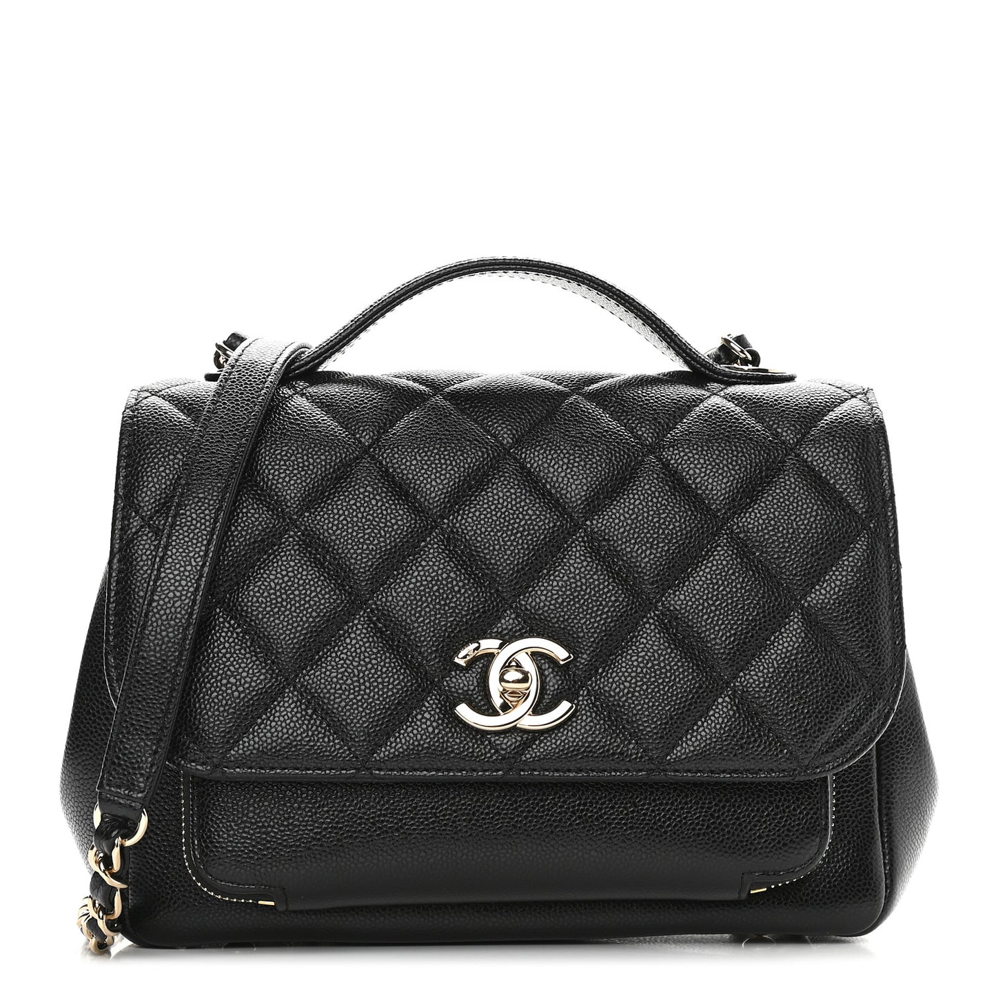 Caviar Quilted Medium Business Affinity Flap Black