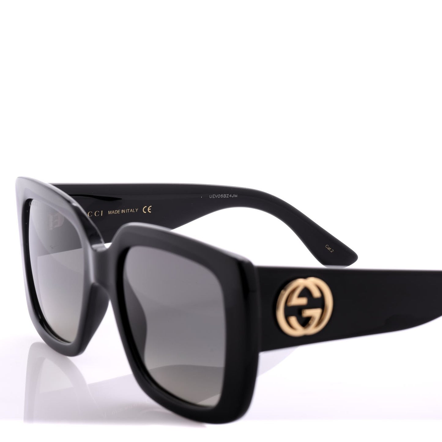 Acetate Square Frame Sunglasses GG 0141/S Black