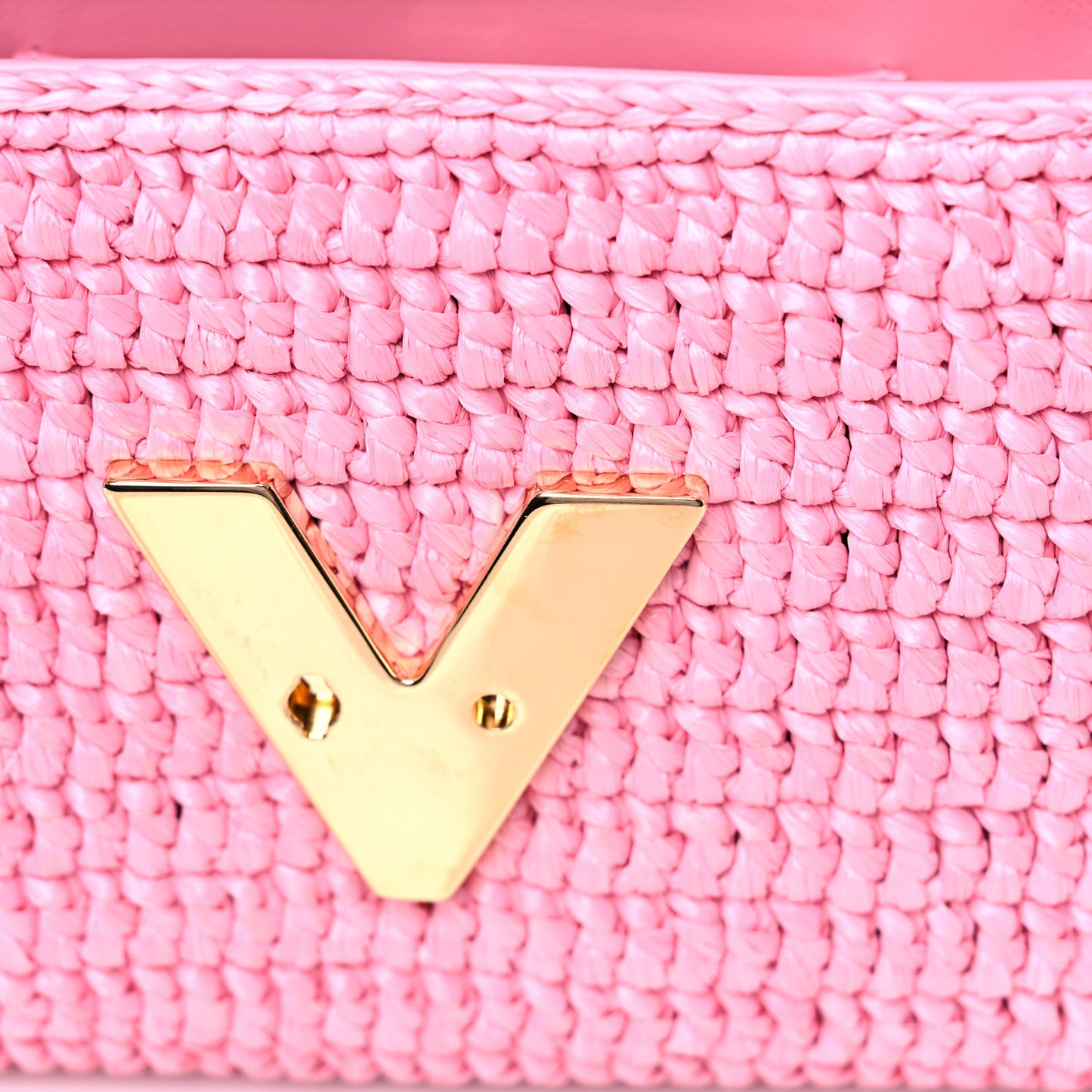 Raffia Twist Shoulder Bag PM Pink