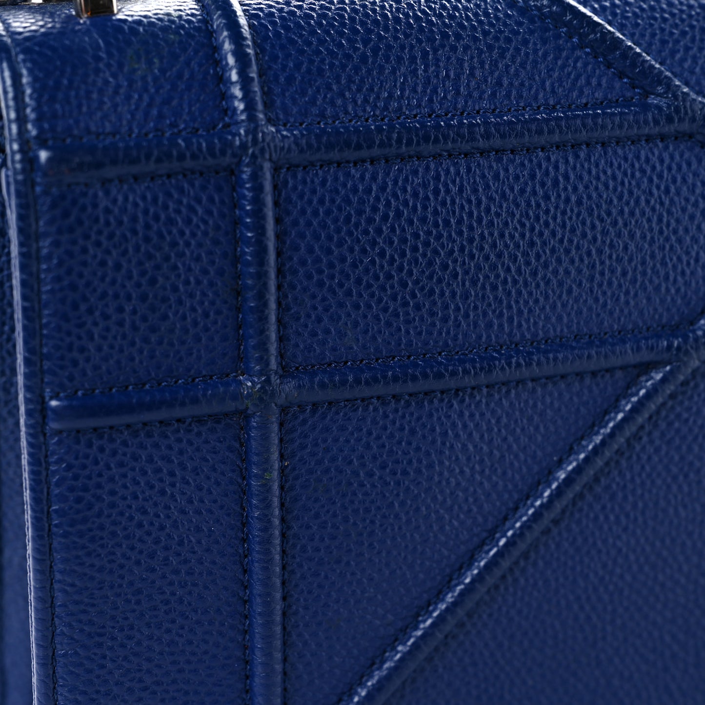 Grained Calfskin Medium Diorama Flap Bag Blue