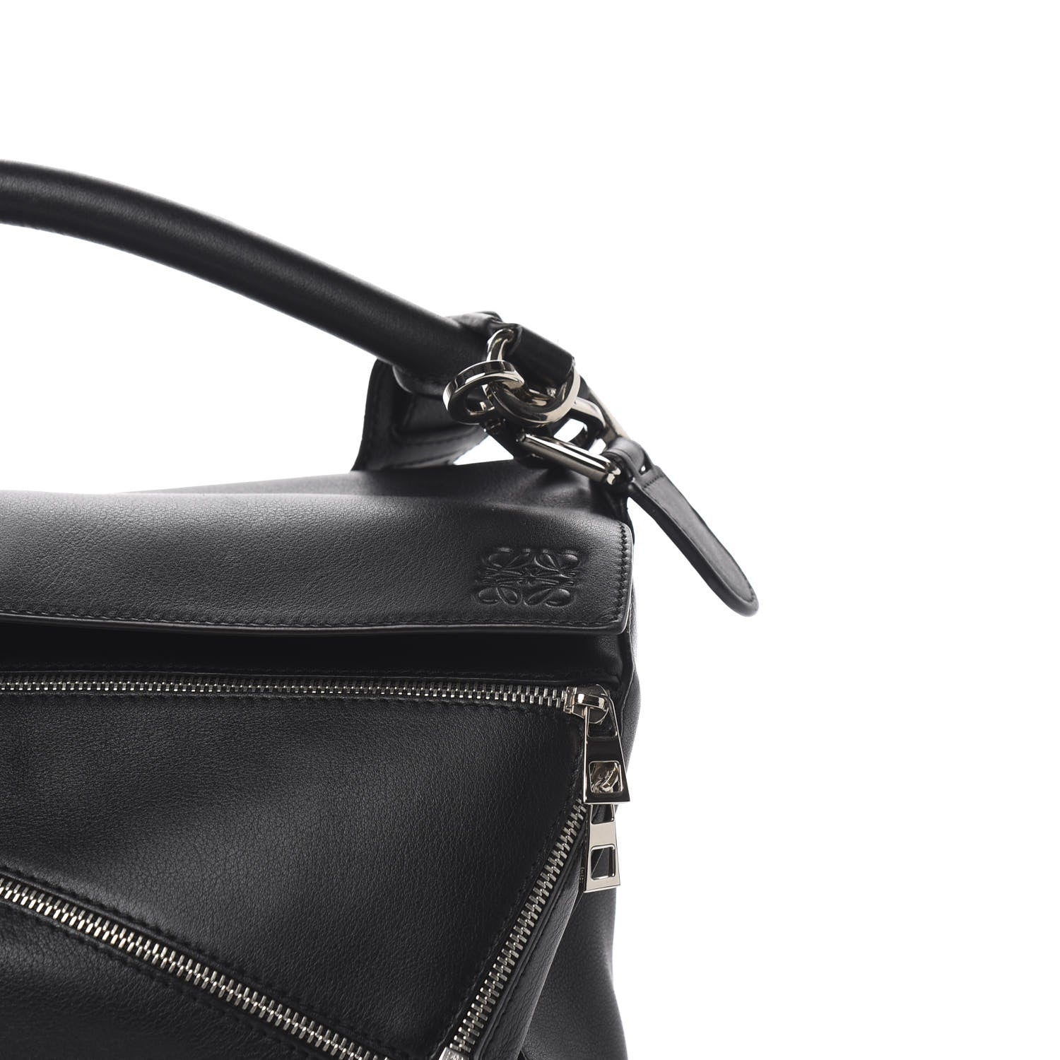 Loewe Calfskin Zipper Puzzle Bag Black 8 of 9