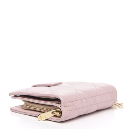Christian Dior Lambskin Cannage Lady Dior Eden Wallet Pink 4 of 10