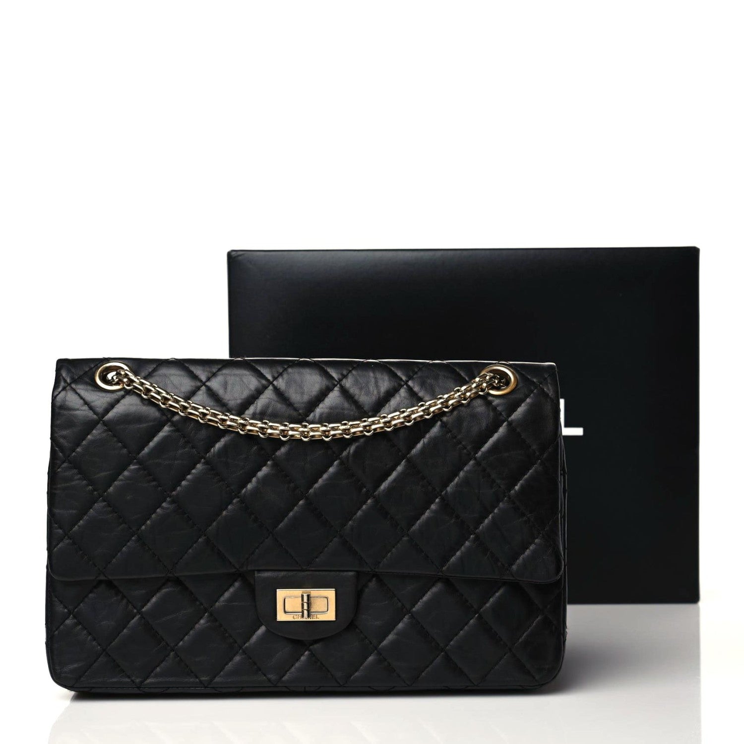 Chanel Aged Calfskin Quilted 2.55 Reissue 226 Flap Black 7 of 12