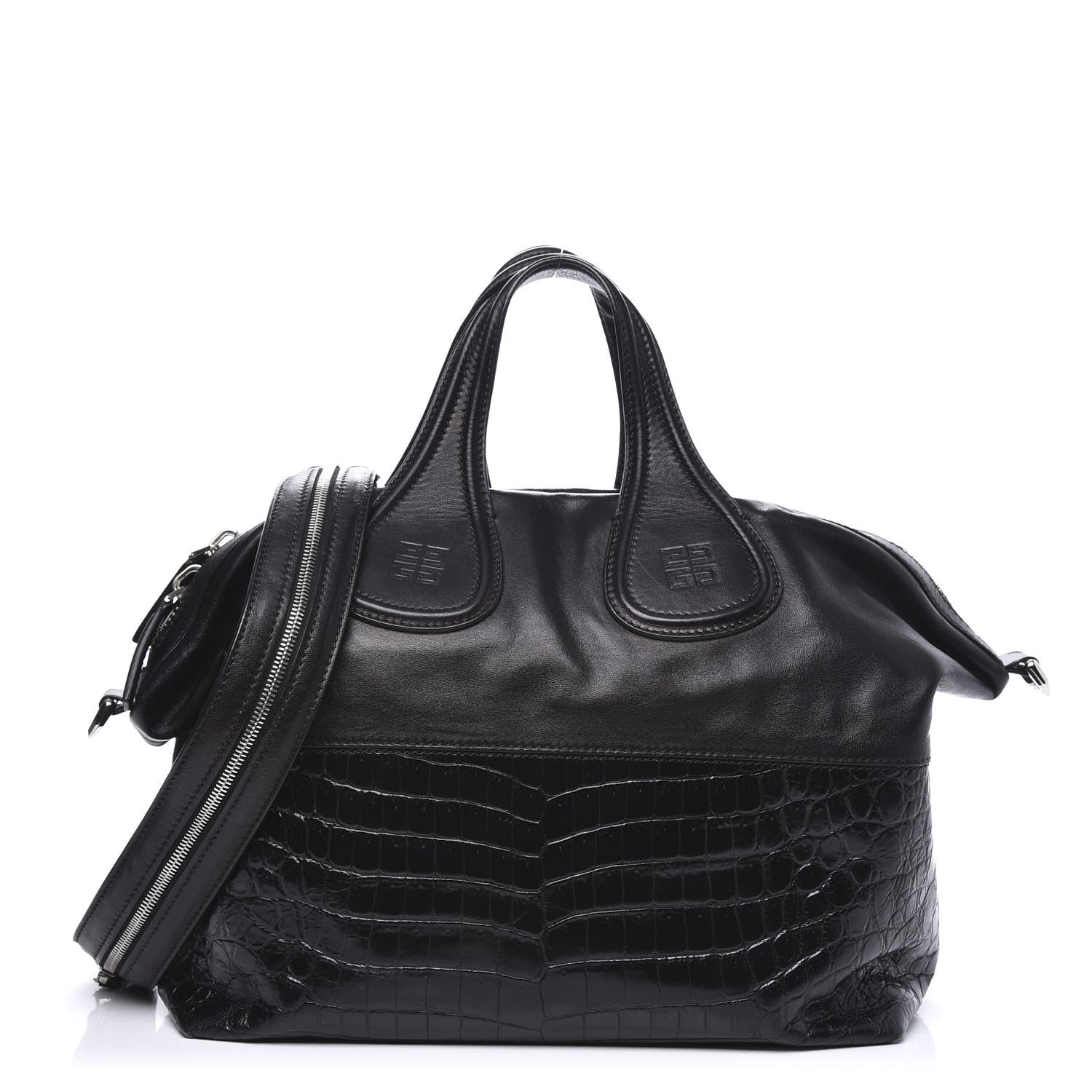 Givenchy Calfskin Crocodile Embossed Medium Nightingale Black 1 of 11