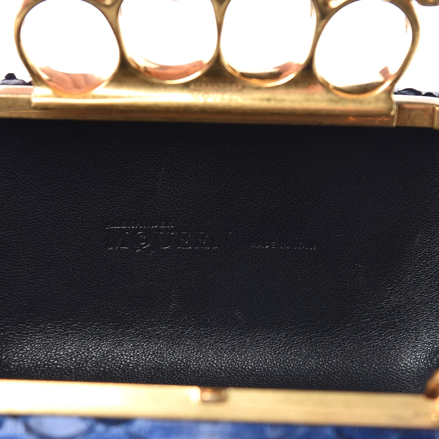 Alexander McQueen Python Knuckle Box Clutch Blue 6 of 11
