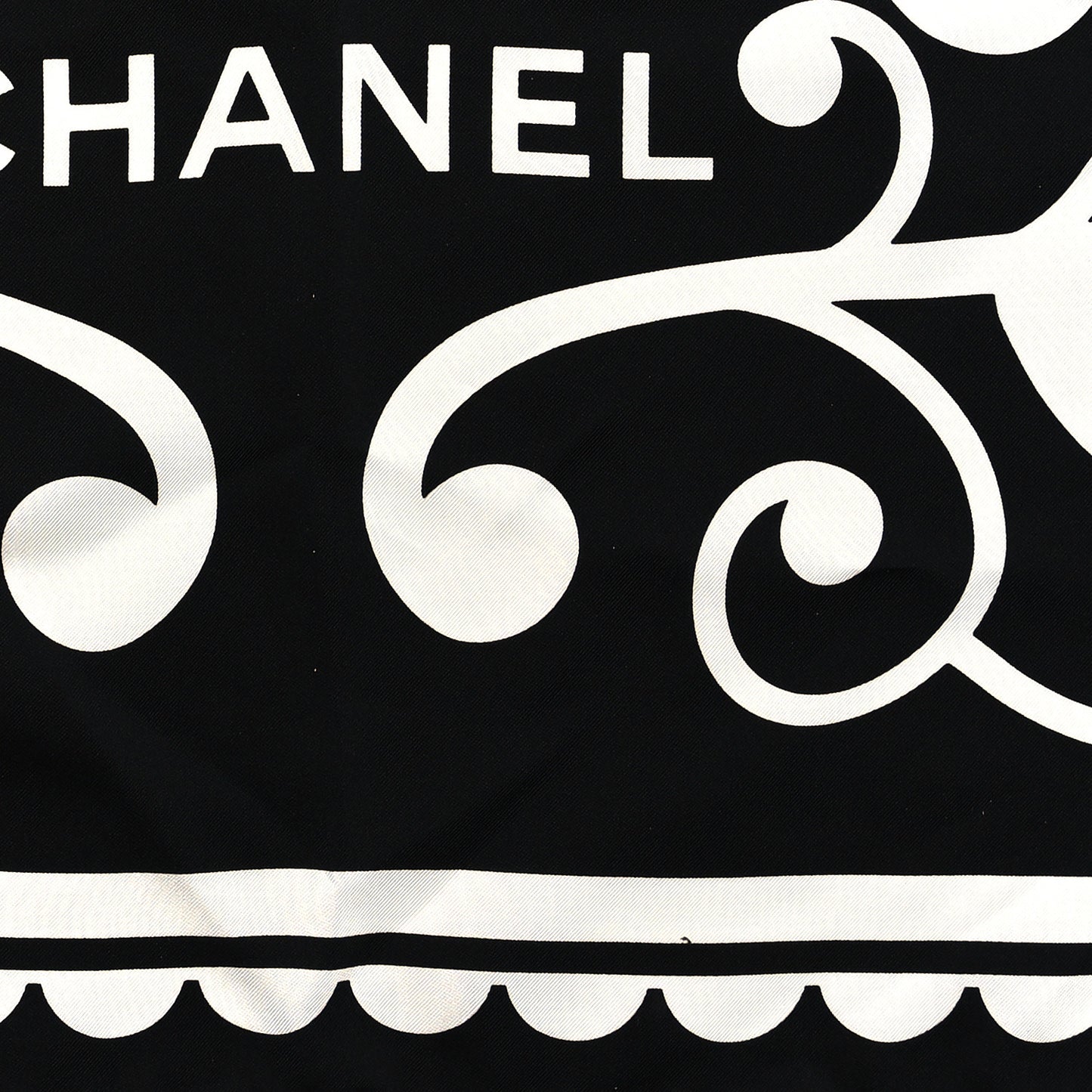 Silk CC Square Scarf Black White