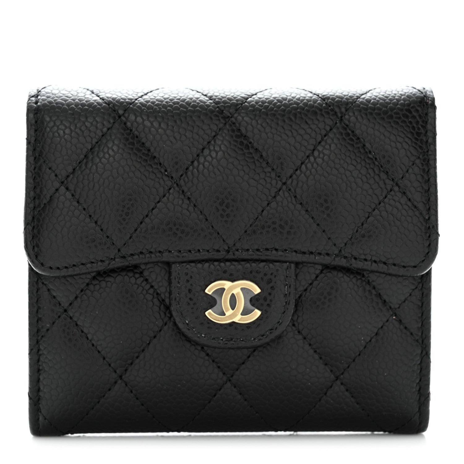 Chanel Caviar Quilted Compact Flap Wallet Black 1 of 9