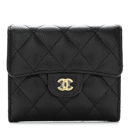 Chanel Caviar Quilted Compact Flap Wallet Black 1 of 9