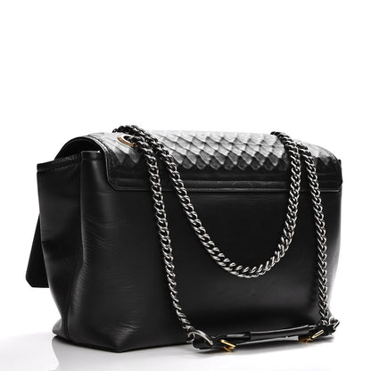 Lanvin Hammered Calfskin Large Happy Edgy Shoulder Bag Black 4 of 11