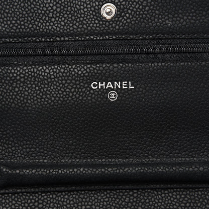 Chanel Iridescent Caviar Quilted Wallet On Chain WOC Black 5 of 10
