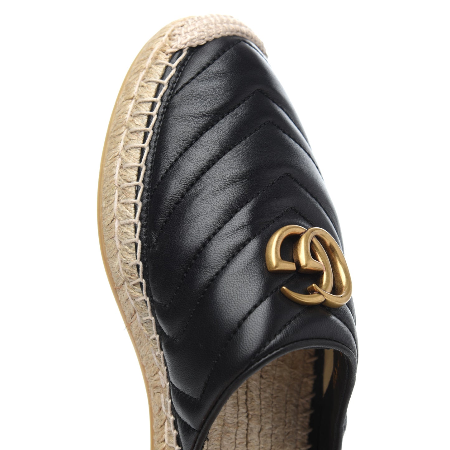 Nappa Matelasse GG Marmont Espadrille Slippers 39 Black