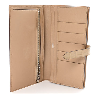 Hermes Matte Alligator Bearn Gusset Wallet Poussiere 5 of 6