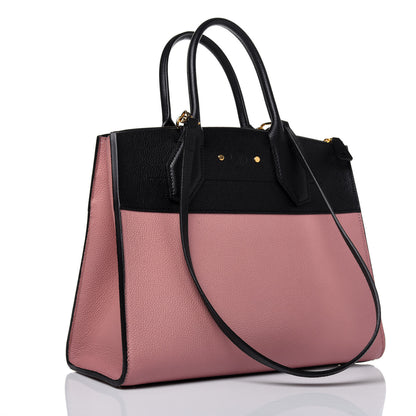 Louis Vuitton Calfskin City Steamer MM Magnolia Black 4 of 19