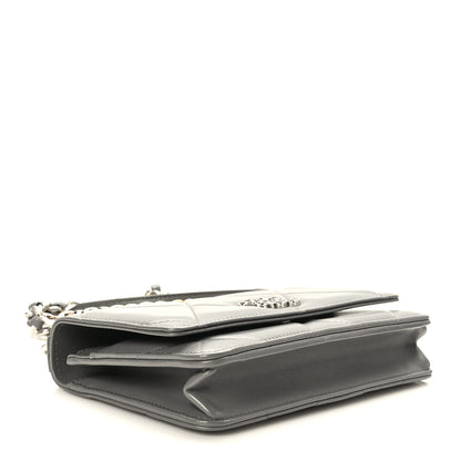 Chanel Lambskin Quilted Chanel 19 Wallet On Chain WOC Dark Grey 4 of 10