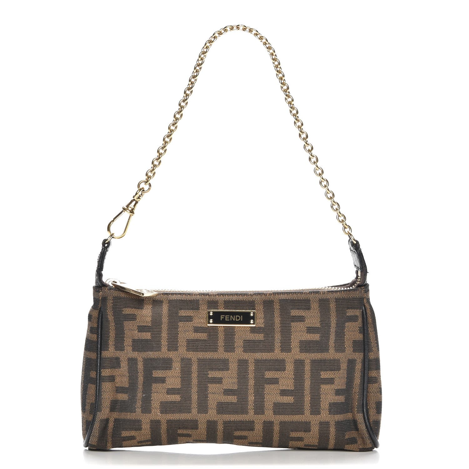 Fendi Zucca Vitello Elite Pochette Tobacco 1 of 10