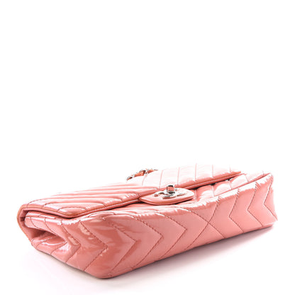 Chanel Patent Chevron Quilted Medium Single Flap Pink 3 of 11