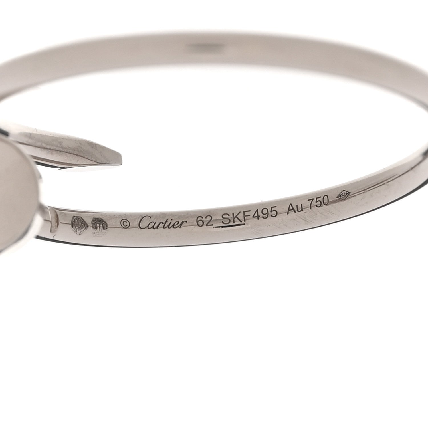 Cartier 18K White Gold Small Juste Un Clou Ring 62 10 4 of 5